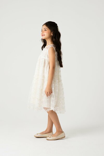 White & Gold Party Dress