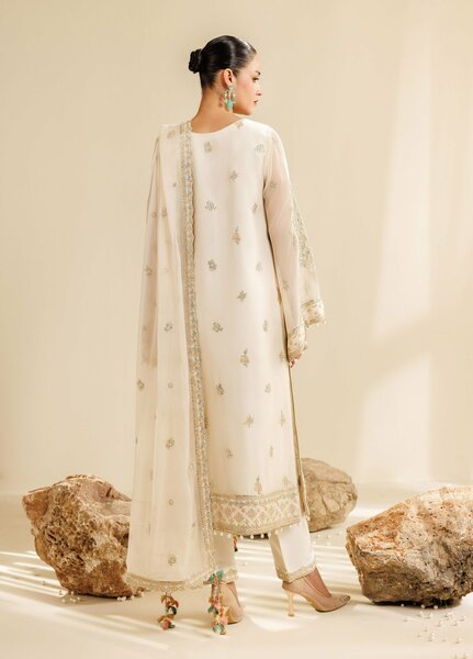 Sireine by Alizeh Fashion Unstitched Embroidered Chiffon 3 Piece Suit AF26UCS AF-CH-2289-CLOUD - Festive Collection