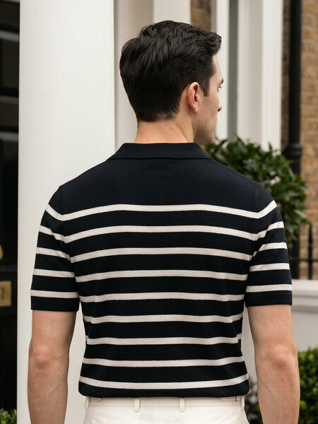 Black & White Sweater Knitted Polo (SKP-009)