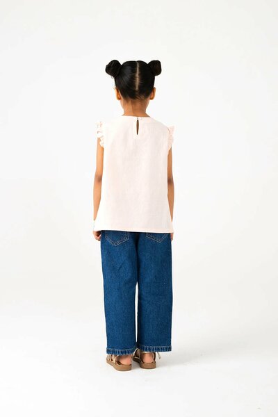 Soft Pink Flutter Cotton Top