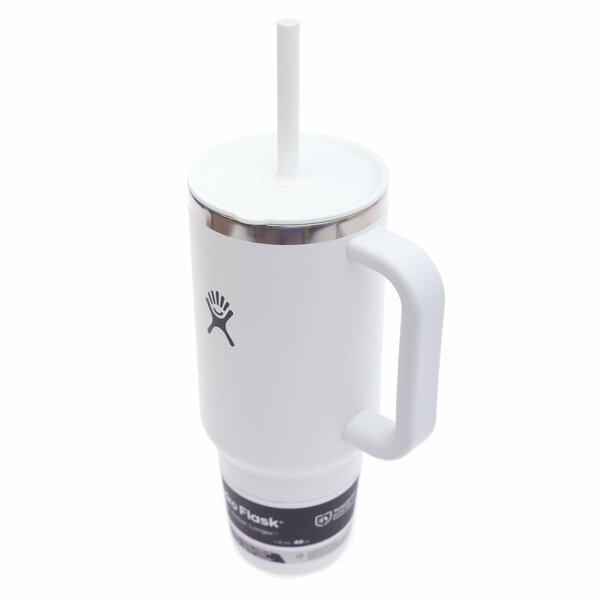 Hydro Flask 40oz All Around Travel Tumbler – White | Insulated Mug with Handle & Straw Lid