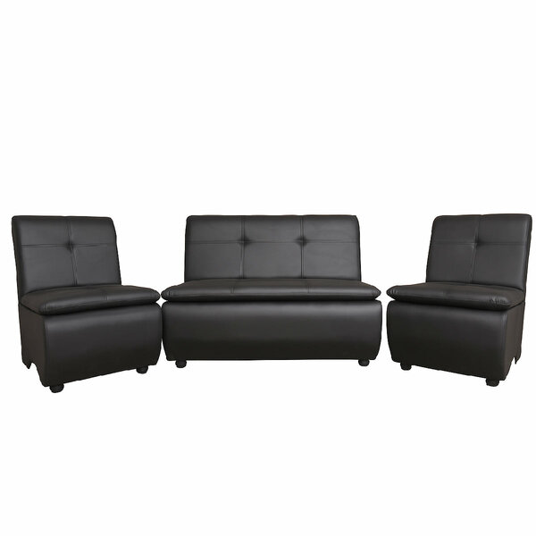 Lazo Premium Leatherette Office Sofa set in Black (Single Seater, 2-Seater, or 4-Seater Bundle)