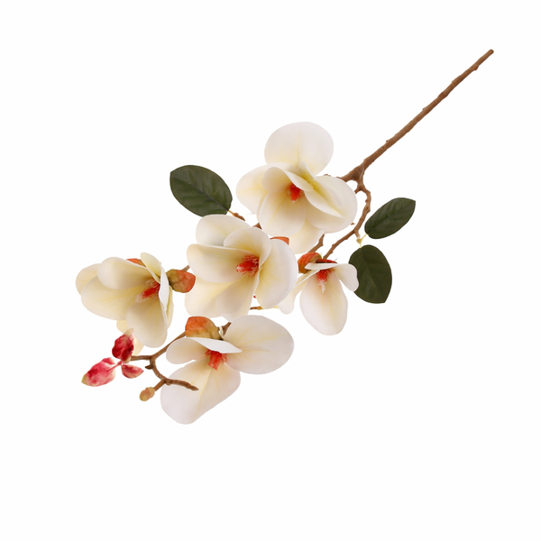Artificial White Magnolia Flower Stem – Elegant Faux Magnolia for Floral Arrangements & Décor