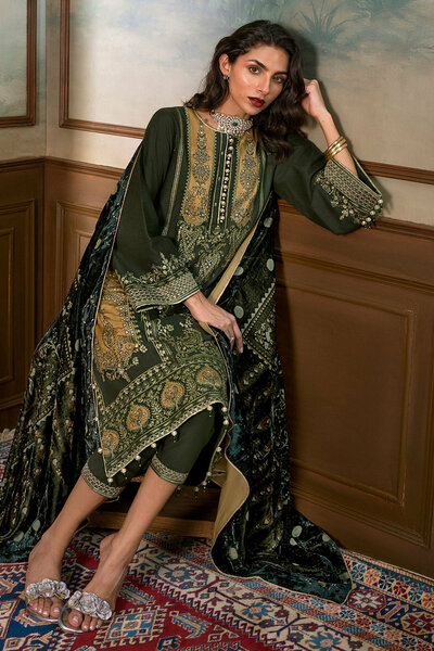 3 Piece Embroidered Suit