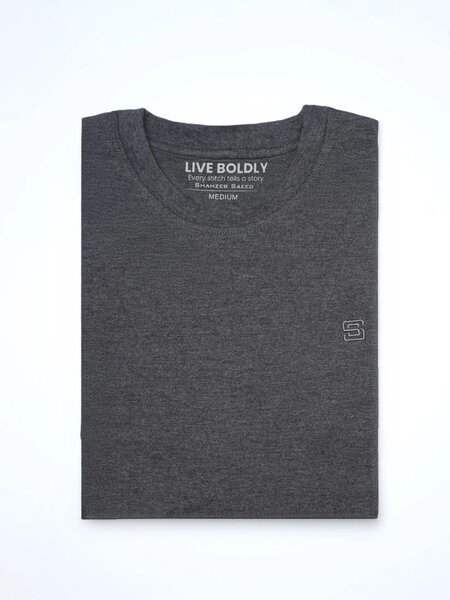 Charcoal Stretchable T-Shirt (TEE-326)