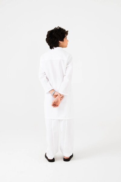 Boys Classic White Cotton Kurta