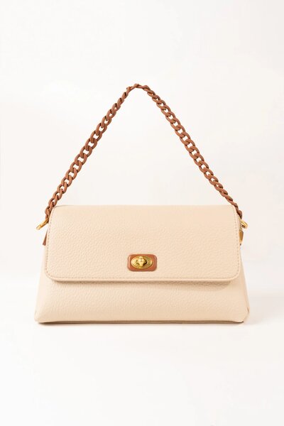 Chain Strap Shoulder Bag – Beige
