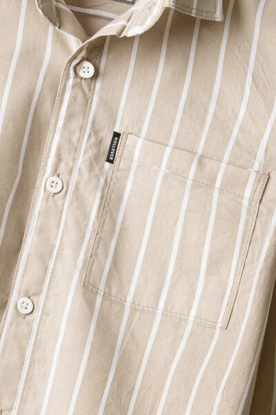 Boys Beige Stripe Casual Shirt
