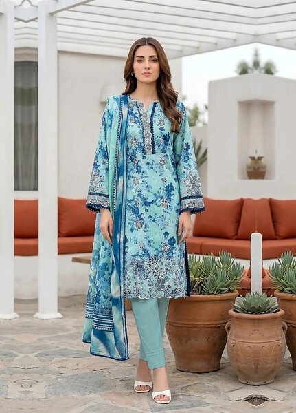 Komal by Lakhany Unstitched Embroidered Lawn 3 Piece Suit LSM26ULK LG-RL-0464 - Summer Collection