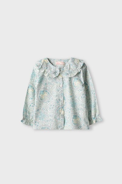 Ivory Paisley Printed Cotton Top
