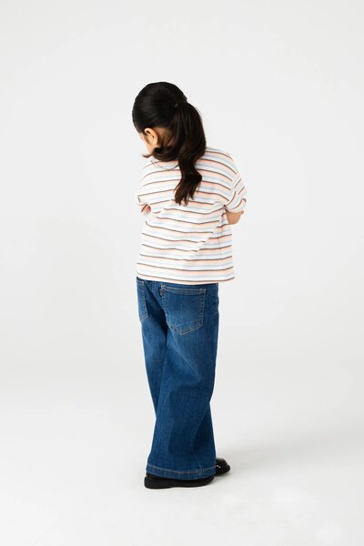 Girls Lycra Striped Henley Tee
