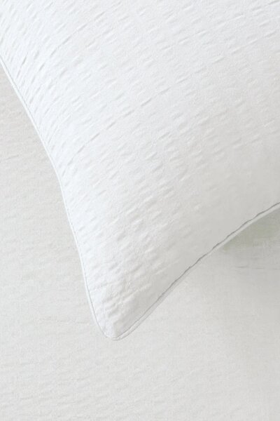 White Seersucker Dyed Duvet Cover