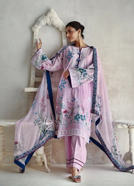 The Luxe by Gul Ahmed Unstitched Embroidered Lawn 3 Piece Suit GA26ULL Orchid Majesty BM 62033 - Casual Collection