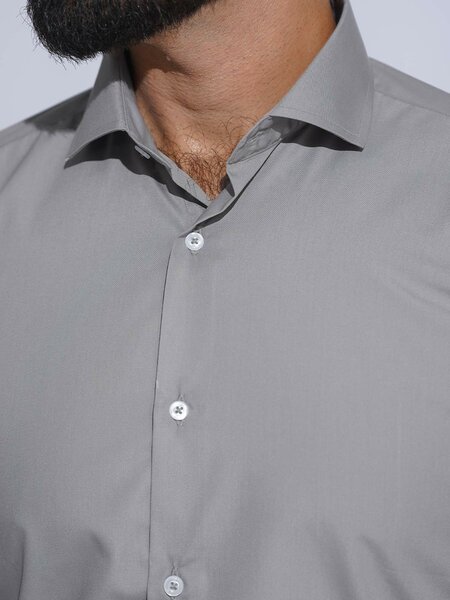 Light Grey Plain, Cutaway Collar, Elite Edition, Men’s Formal Shirt (FS-2497)