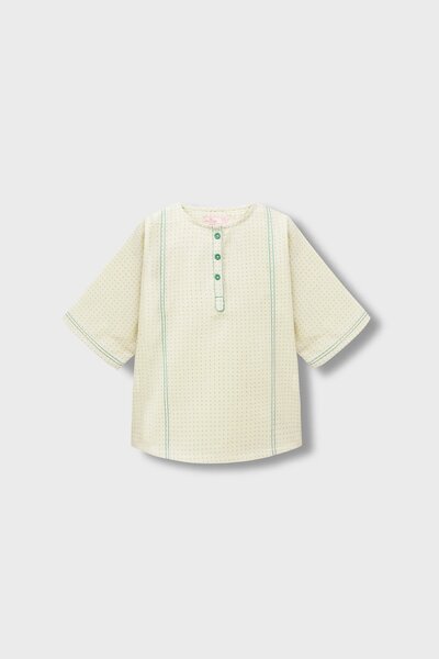 Soft Beige Pintex Cotton Top