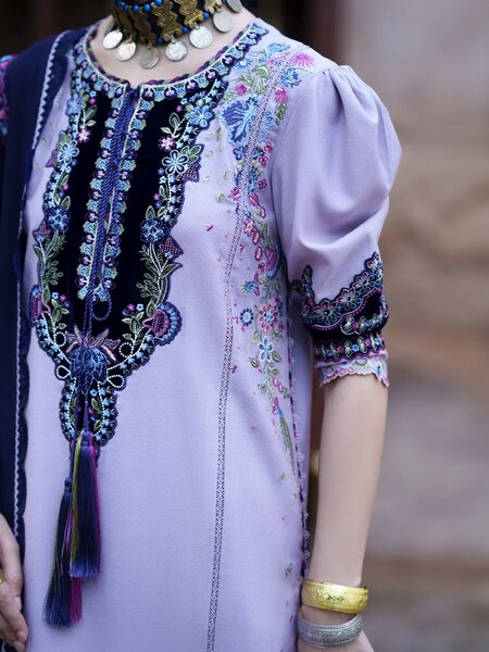 Gulnar by Bin Ilyas Unstitched Embroidered Karandi 3 Piece Suit BI26UGK 1015B - Festive Collection