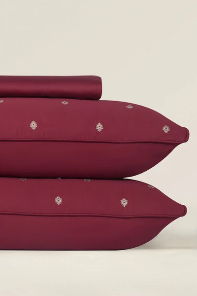 Pomegranate T-400 Embroidered Bed Sheet Set