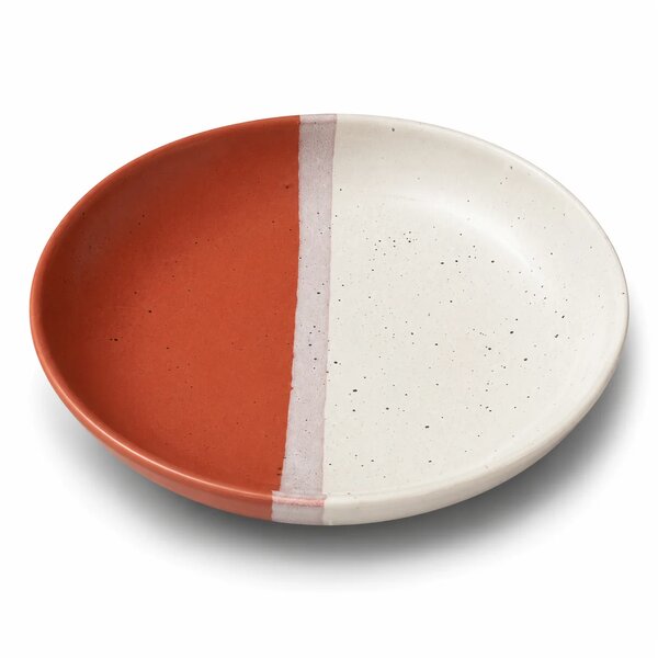 Deep Plate – 8 Inches Matte Half Maroon & White with Sprinkle