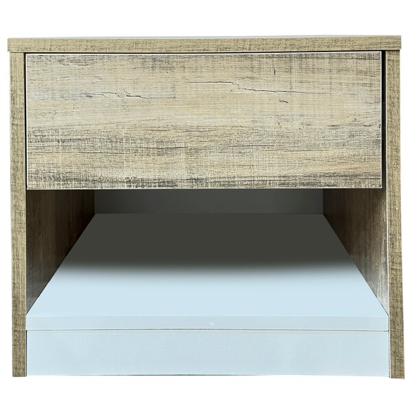 Mike Side Table – Minimalist Wooden Finish with Storage Shelf