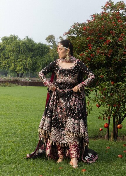The Doll House by Hussain Rehar Unstitched Embroidered Korean Silk 3 Piece Suit HR26UDH Shahnoor D-876 - Wedding Collection