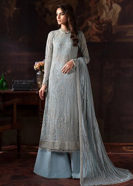 Rouge by Zarif Embroidered Net Suits Unstitched 3 Piece ZR25UF ZRW 07 Cynthia - Wedding Collection
