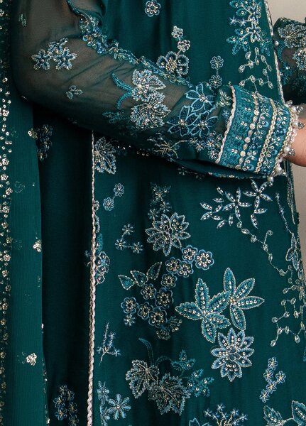 Xenia Formals Unstitched Embroidered Chiffon 3 Piece Suit D-02 Azari - Festive Collection