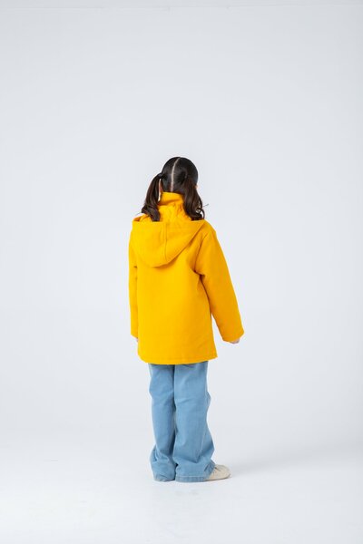 Girls Mustard Felt Coat