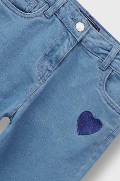 Girls Emboidered Wide Leg Jeans