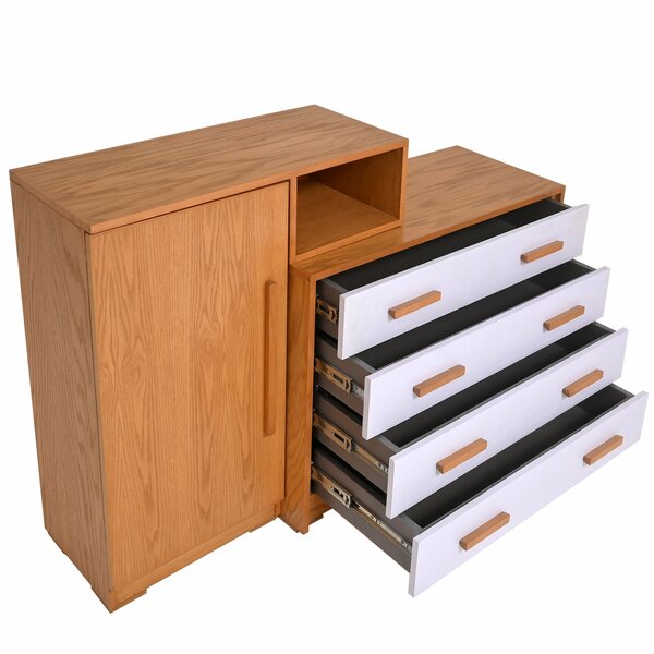 Rubic Chest of Drawers with Cabinet – Dual-Tone Storage Solution