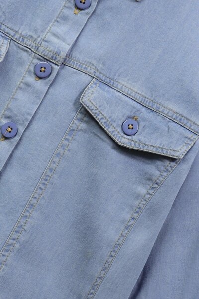 Sky Solid Denim Top