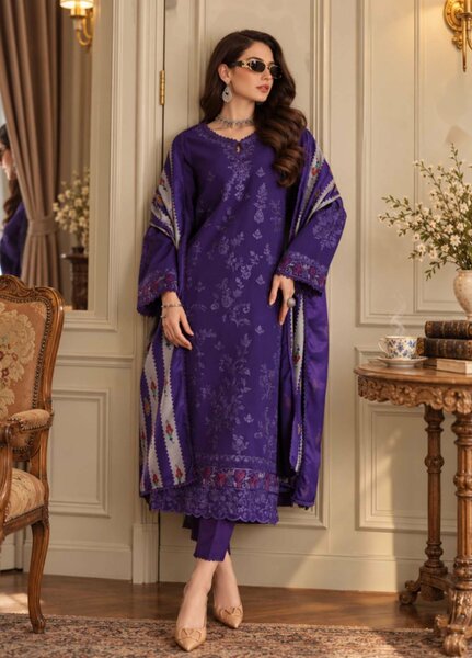 Noor by Saadia Asad Unstitched Embroidered Linen 3 Piece Suit SA26UNL D6 B - Winter Collection