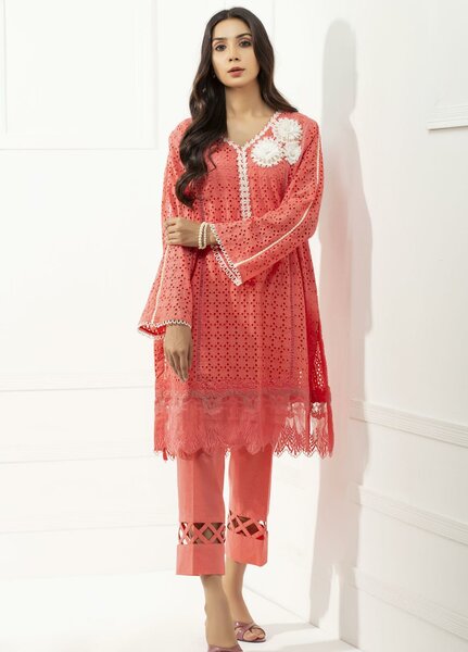 Yusra Ansari- Chikankari Cotton Stitched 2 Piece Suit YA20BA Rosalee (YBE-01)
