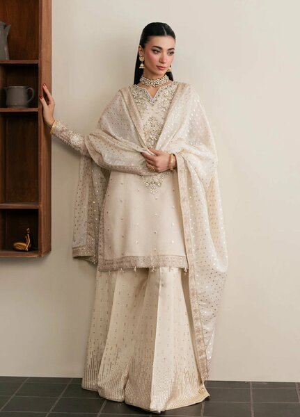 Xenia Formals Unstitched Embroidered Organza 3 Piece Suit D-01 Royale - Festive Collection