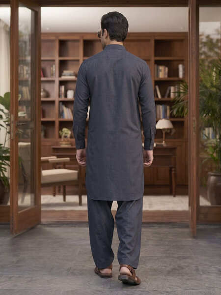 Grey Designer Shalwar Kameez (SK-714)
