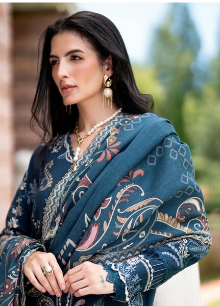 Serenity by Florent Unstitched Embroidered Karandi 3 Piece Suit FL26USF Arya - Festive Collection