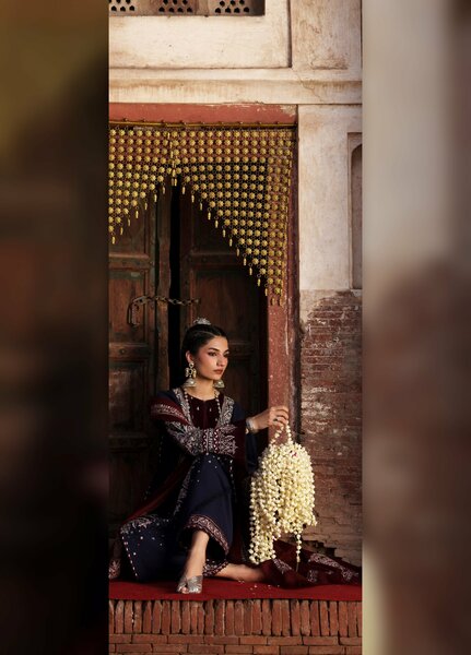 Gulnar by Bin Ilyas Unstitched Embroidered Karandi 3 Piece Suit BI26UGK 1014B - Festive Collection