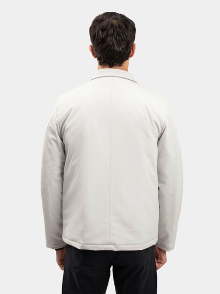 Brumano Mens RTW Solids Poly Jacket Suit Ash White With Collar Winter Collection
