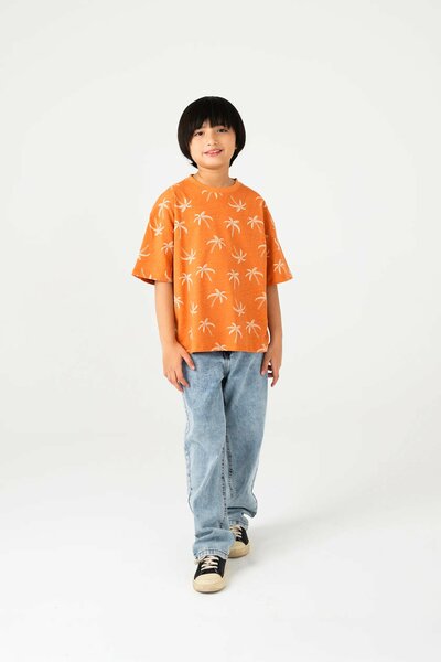 Boys Rust Palm Relaxed Tee