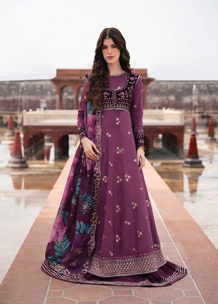 Mor by Xenia Formals Unstitched Embroidered Rawsilk 3 Piece Suit XE26UMV 07 ZIVAR - Festive Collection