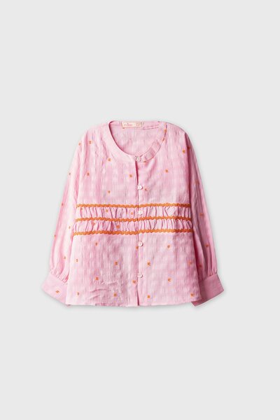 Blush Dot Smocked Top