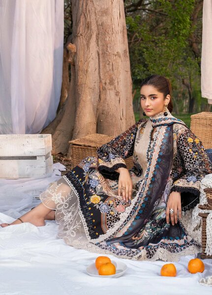 Chandan Nagri Women RTW Embroidered Lawn 3 Piece Suit Scarlet Veil - Festive Collection