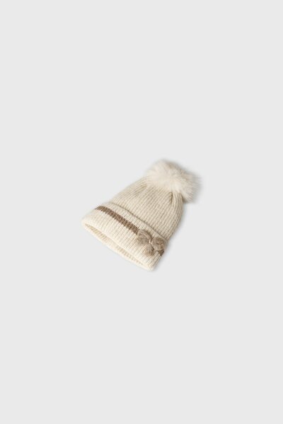 Cream Cocoa Stripe Girls Cap