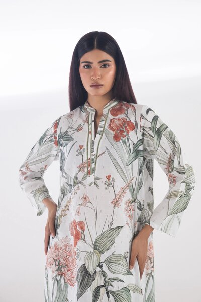 Stitched Printed Lawn Shirt + Culotte