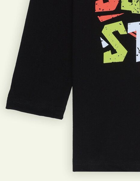 Ixample Kids Pret 1 Piece Printed Black Superstar Long Sleeve Tee - Winter Collection