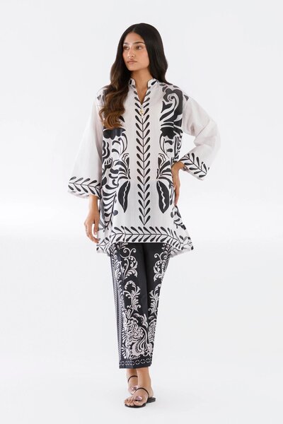 Stitched Printed Slub Shirt+ Culotte