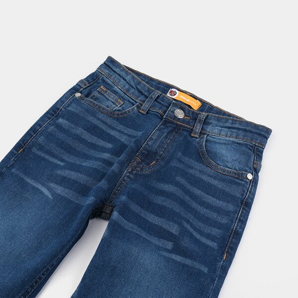Girls Denim Rigid Basic Pants – Dark Blue