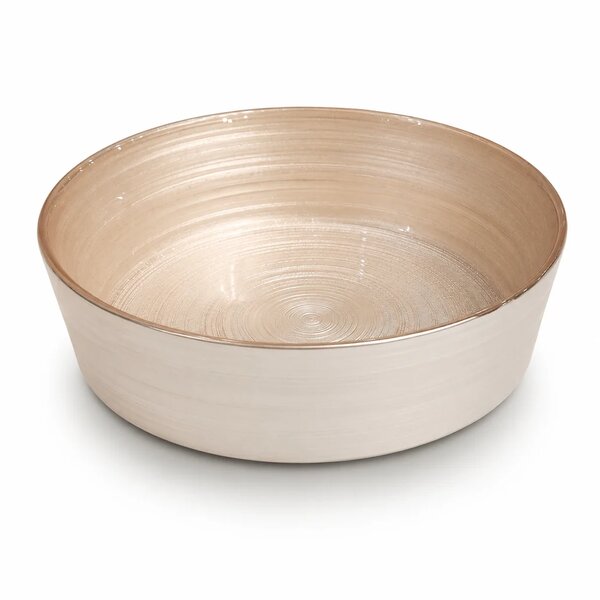 Large Round Golden Serving Bowl – Elegant Textured Bowl