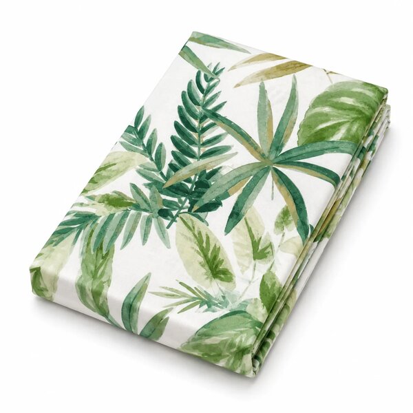 Green Tropical Leaf Print Bed Sheet – Botanical Bedding
