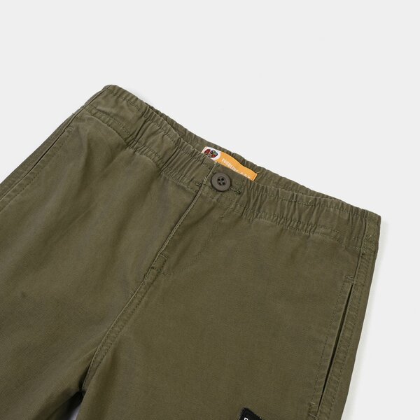 Boys Cotton Twill Pant Round Around-Olive Green