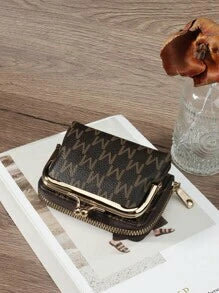 Shein - Coffee Women Vintage Wallets Short Pu Leather Purses